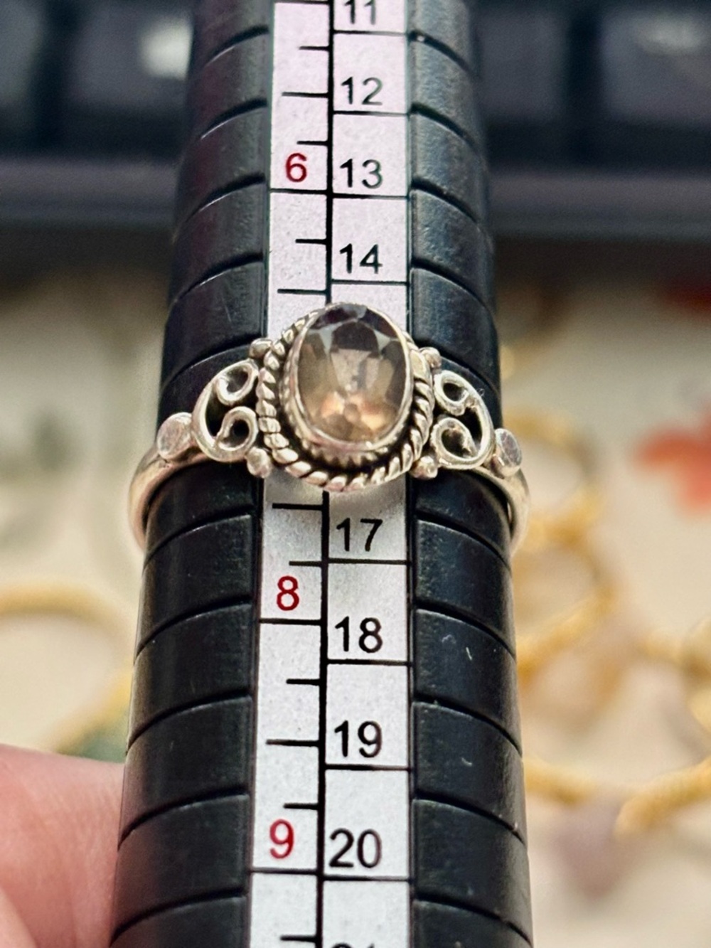 Firm price please 🙏 Delicate 925 SilverOval Natural Gemstone Ring